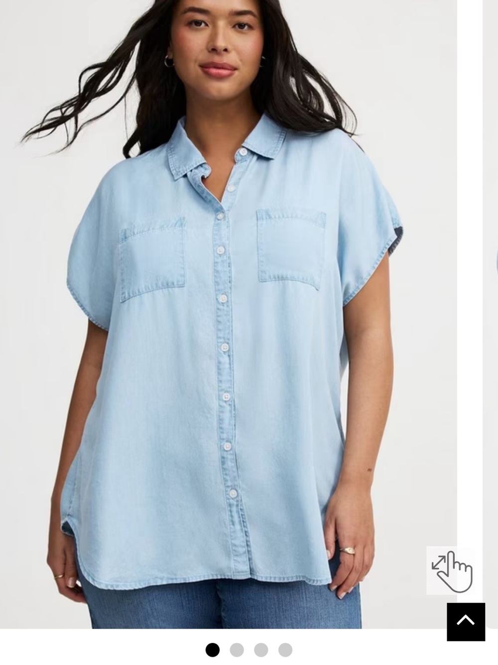 Button Up Dolman Chambray Shirt